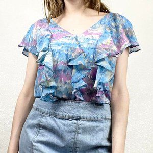 Ruffle Silk top M Banana Republic